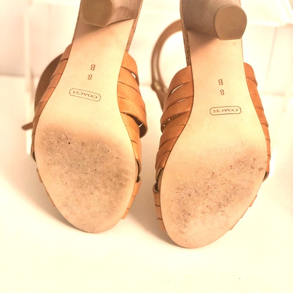 Coach Adrienn Vacchetta Camel Sandal Sz 8 - Picture 7 of 9